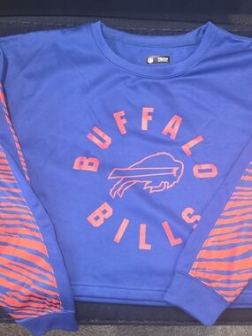 Buffalo Bills NFL Royal Blue Crewneck Crop Sweatshirt
